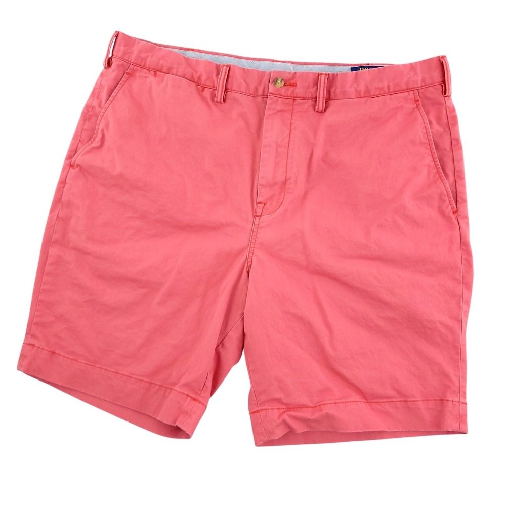 Polo Ralph Lauren Shorts Mens 38 Pink Solid Stretch Cotton Chino 9" Inseam